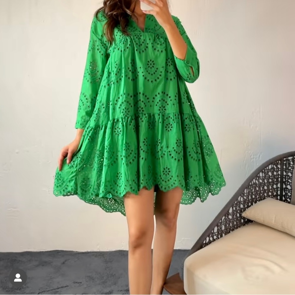 Brand new Eyelet green dress. Anthropology style!